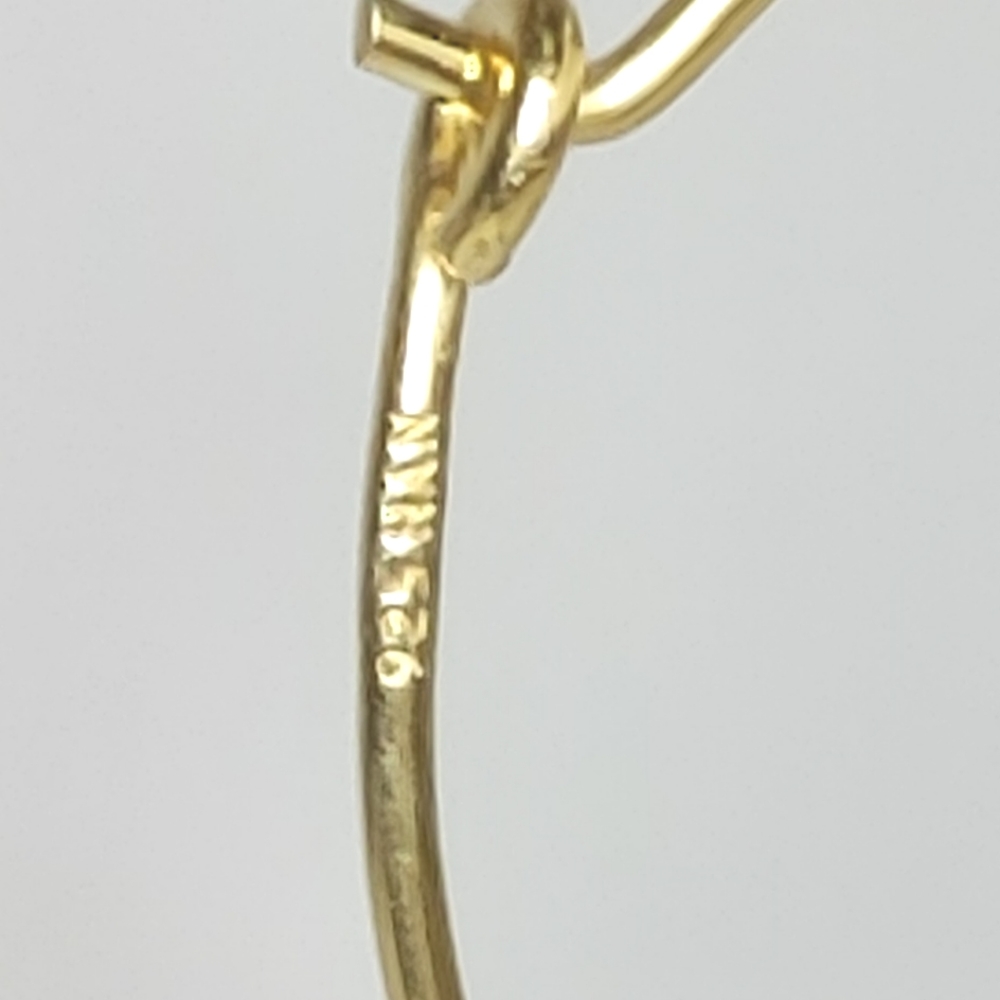 NWOT Gold over sterling hoop earrings with heart details - Picture 4 of 4